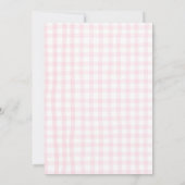 Cherry First Birthday Pink Gingham Girls One Year 招待状 (裏面)
