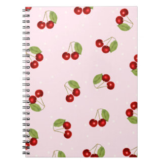 Cherry Fruit Pattern Notebook ノートブック