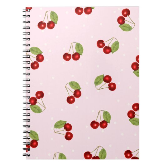 Cherry Fruit Pattern Notebook ノートブック (正面)