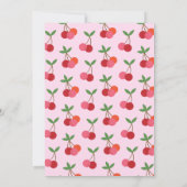Cherry Fruit Red Pink Cute Summer Baby Shower 招待状 (裏面)