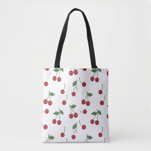 Cherry Fruit Repeat Pattern Design トートバッグ (正面)
