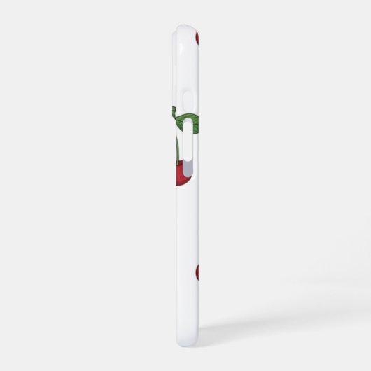Cherry Fruit Repeat Pattern Design iPhone 16ケース (左側面)