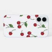 Cherry Fruit Repeat Pattern Design iPhone 16ケース (裏面横)
