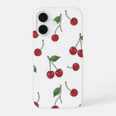 Cherry Fruit Repeat Pattern Design iPhone 16ケース (裏面)