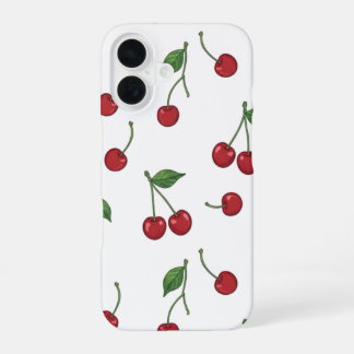 Cherry Fruit Repeat Pattern Design iPhone 16ケース