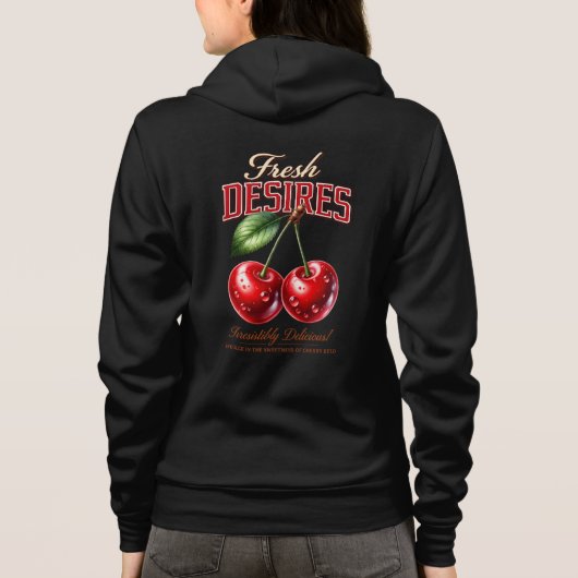 Cherry Graphic Hoodie for Women パーカ (裏面)