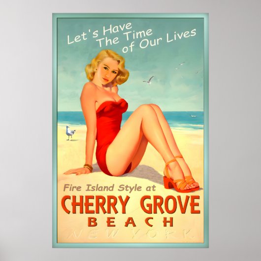 Cherry Grove Beach Long Island New York Pin U ポスター (正面)