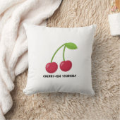 Cherry-ish Yourself self Love quote クッション (ブランケット)