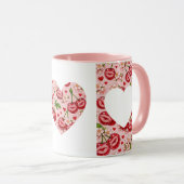 Cherry Kiss Heart Mug マグカップ (正面右)