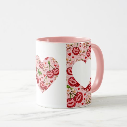Cherry Kiss Heart Mug マグカップ (正面右)