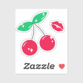 cherry kiss love  シール