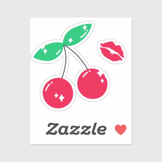 cherry kiss love  シール (シート)