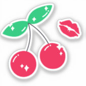 cherry kiss love  シール (正面)