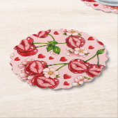 Cherry Kiss Paper Coaster ペーパーコースター (アングル)