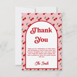 Cherry Kissed Baby Shower  サンキューカード