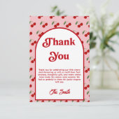 Cherry Kissed Baby Shower  サンキューカード (スタンド正面)