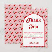 Cherry Kissed Baby Shower  サンキューカード (正面/裏面)