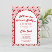 Cherry Kissed Baby Shower  招待状 (スタンド正面)