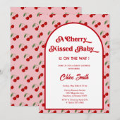 Cherry Kissed Baby Shower  招待状 (正面/裏面)