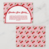 Cherry Kissed Baby Shower Books Request エンクロージャーカード (正面/裏面)