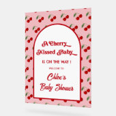 Cherry Kissed Baby Shower Welcome アクリルサイン (傾斜)