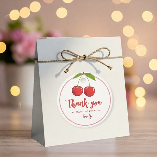 Cherry Labels for Thank You - for Themed Parties フェイバータグ