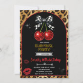 Cherry Leopard party Invitation 招待状 (正面)