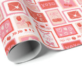 Cherry Love Letters Postage Valentine ラッピングペーパー (ロールコーナー)