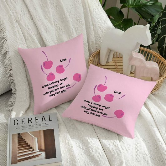 Cherry Love – Pop Art Cherries - Valentine’s Day クッション