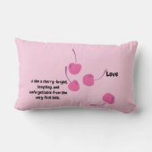 Cherry Love – Pop Art Cherries - Valentine’s Day ランバークッション (裏面)
