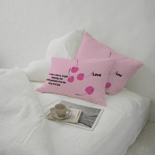 Cherry Love – Pop Art Cherries - Valentine’s Day ランバークッション