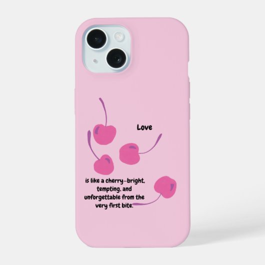 Cherry Love – Pop Art Cherries - Valentine’s Day iPhone 15ケース (裏面)