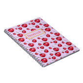 Cherry Notebook Pink Aesthetic Cute Fruit Pattern  ノートブック (右側)