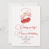 Cherry on Top 1st Birthday Invitation 招待状 (正面)