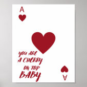 Cherry on top Ace of Hearts Wall Art Print ポスター (正面)