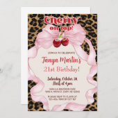 Cherry On Top adult woman birthday invitation. 招待状 (正面/裏面)