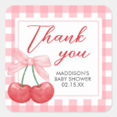 Cherry on Top Baby Shower スクエアシール (正面)