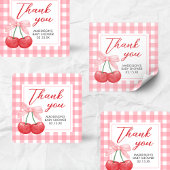 Cherry on Top Baby Shower スクエアシール