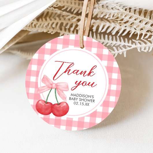 Cherry on Top Baby Shower フェイバータグ