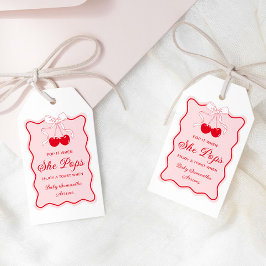 Cherry On Top Baby Shower ポップ・イット・ウェン・シー・ポップス ギフトタグ