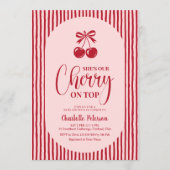 Cherry on Top Baby Shower 招待状 (正面)