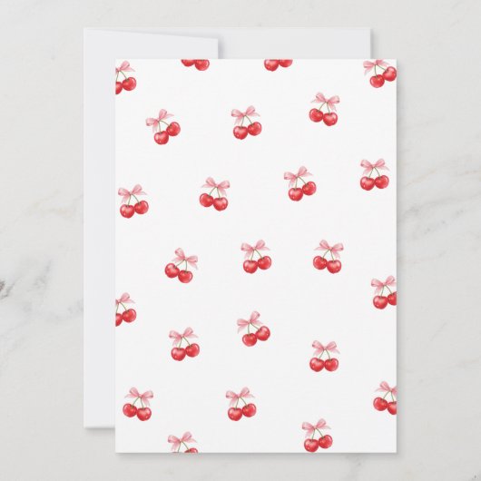 Cherry on Top Baby Shower 招待状 (裏面)