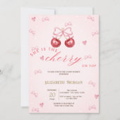 Cherry On Top Baby Shower 招待状 (正面)