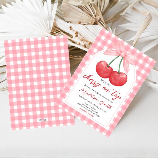 Cherry on Top Baby Shower 招待状