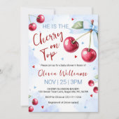 Cherry on Top Baby Shower 招待状 (正面)