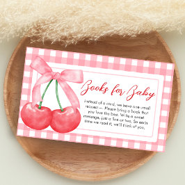 Cherry on Top Baby Shower Books for Baby エンクロージャーカード