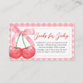 Cherry on Top Baby Shower Books for Baby エンクロージャーカード (正面)