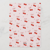 Cherry on Top Baby Shower, Cherry with Pink Bow 招待状 (裏面)