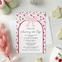 Cherry On Top Baby Shower Coquette Bow