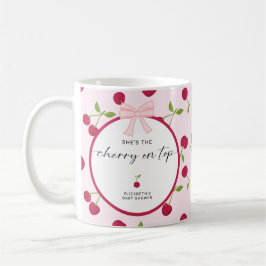 Cherry On Top Baby Shower Coquette Pink Cute コーヒーマグカップ